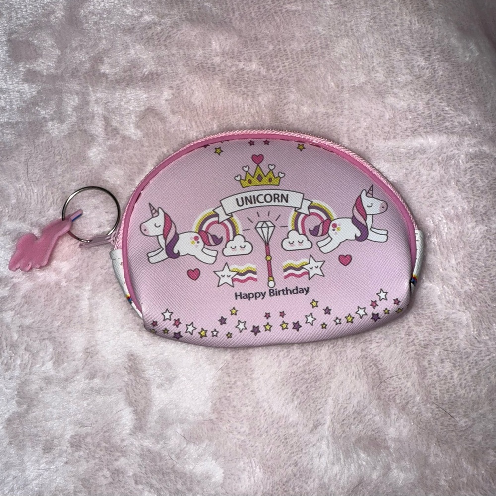 ✨✨5/$10✨✨ Unicorn Wallet Mini Coin Purse Backpack Bag Pendant Keychain New - Picture 4 of 8